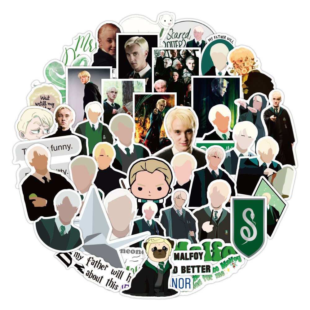 JOJO· Bộ Hình Dán Chống Thấm Draco Malfoy, 50 tờ/bộ