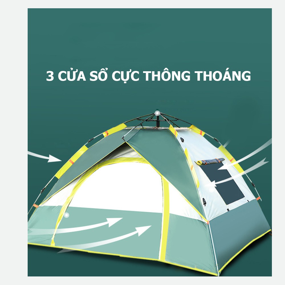 Lều cắm trại loại Lều tự bung HÀNG CAO CẤP, sức chứa 4-6 người, chống nắng, chống nước tiện lợi cho du lịch, dã ngoại