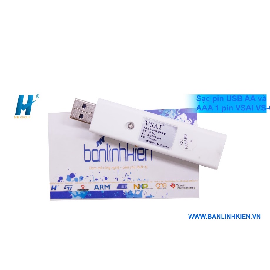 BLK Sạc Pin USB AA Và AAA 1 Pin VSAI VS-C83