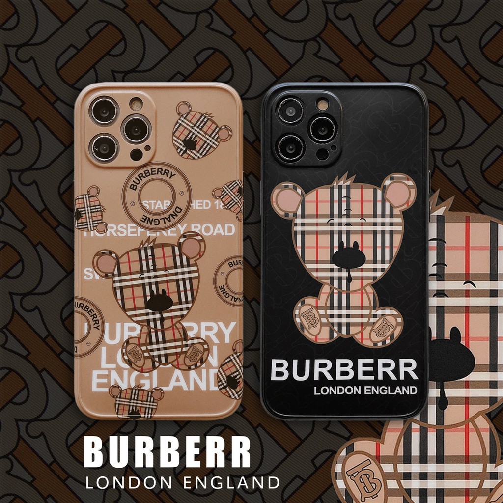 Ốp Điện Thoại Nhựa Mềm In Hình Gấu Burbery Cho iPhone14 13 12 mini 11 PRO MAX 6 / 6s 7 / 8plus SE2 X / XS XR XSMAX #Hg3821