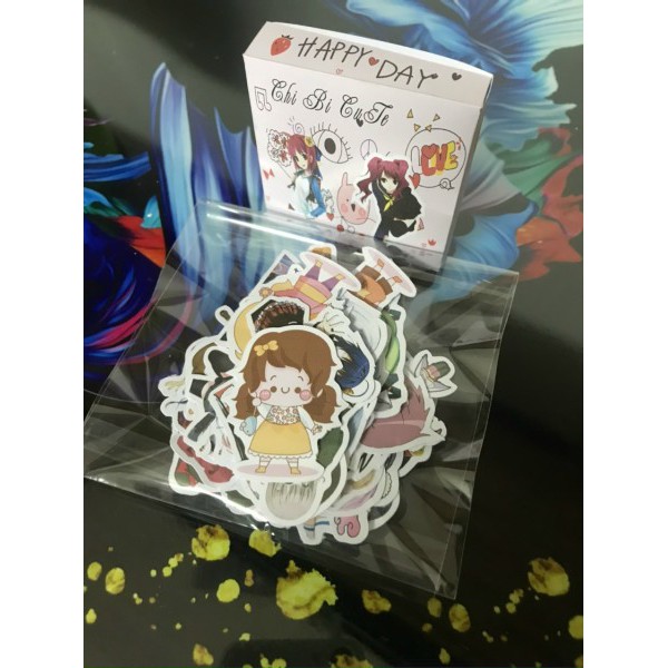 Hộp 55 sticket chiki cute