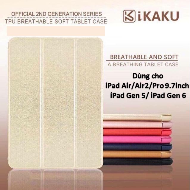 Bao da KAKU dẻo gập 3 khúc iPad Air/Air2/Pro9.7/Gen 5 /Gen 6 (9.7inch)