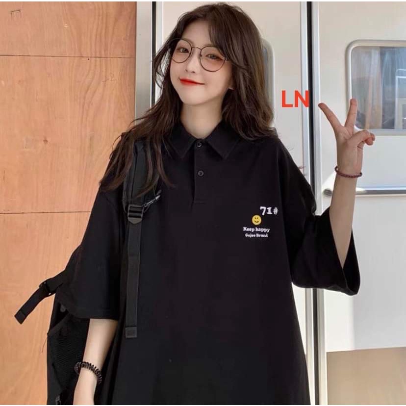 Áo  poLo  Cổ Bẻ Nữ Mặt Cười ĐoLa  Chất Cotton Siêu Hót