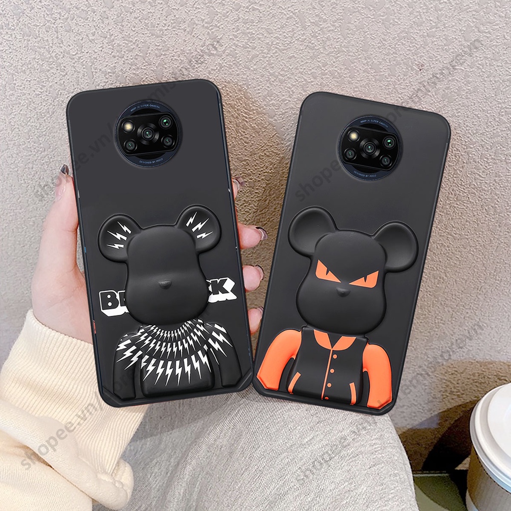 Ốp lưng Xiaomi Poco X3 / Poco X3 Pro hình kaws, kith, bear brick nổi 3D phong cách độc đáo