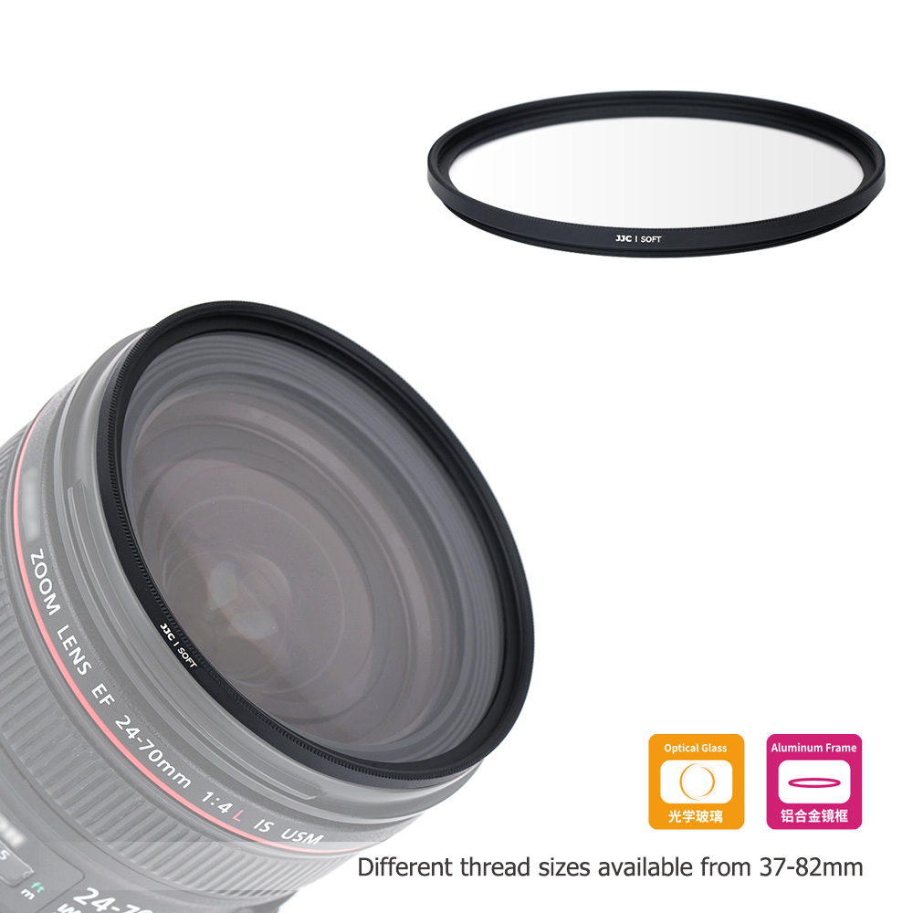 JJC Kính Lọc Lấy Nét Mềm, Đa Năng Bộ Lọc Chân Dung Mơ Màng Mờ Ảo Cho Ống Kính Máy Ảnh DSLR 37mm 40,5mm 49mm 52mm 55mm 58mm 62mm 67mm 72mm 77mm 82mm