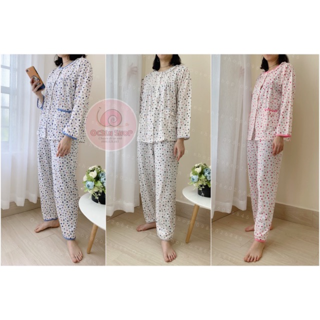 [INBOX CHỌN MÀU] BỘ COTTON SAU SINH CÓ CHUN CHỈNH