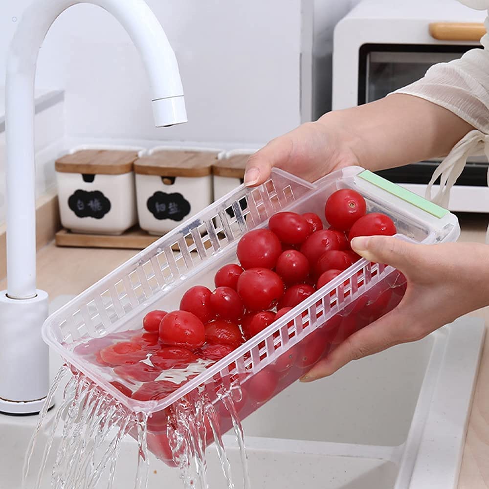 Khay Nhựa Đựng Trái Cây/Rau Củ Để Tủ Lạnh Phong Cách Nhật Bản