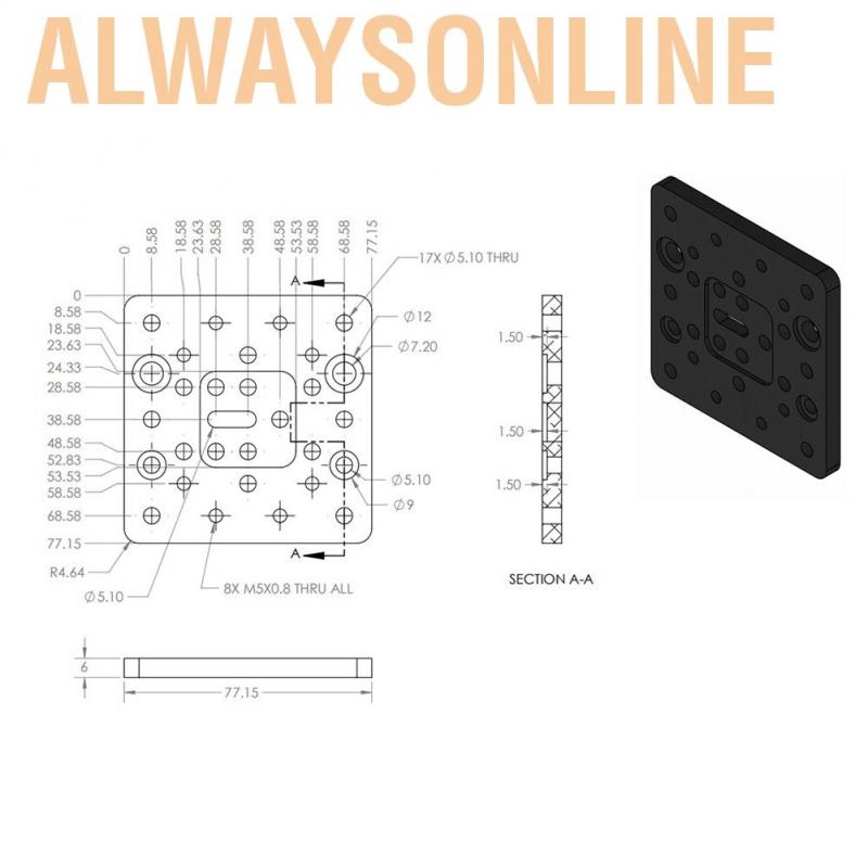 Alwaysonline 【Gold Certified】3D Printer CNC Build Plate Mounting Board Gantry For C-beam XLarge