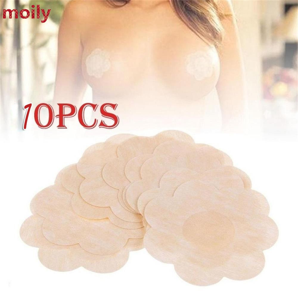 Bộ 10 miếng dán ngực màu nude kiểu dáng bông hoa an toàn khó nhận thấy MOILY | BigBuy360 - bigbuy360.vn