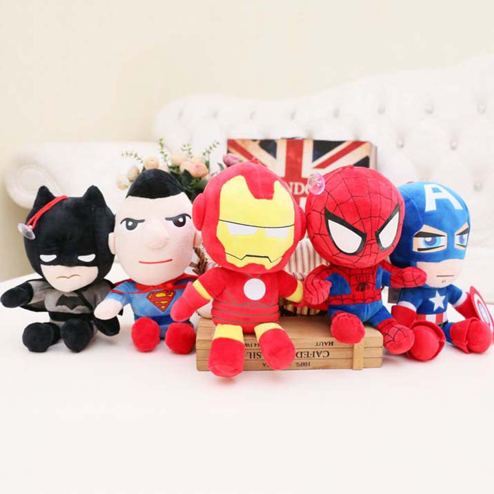 JARRED Movie Marvel Avengers For Kids Movie Dolls Anime Plush Toys Superman Iron Man Christmas Gifts Captain America Stuffed Toys Spiderman Plush Toys