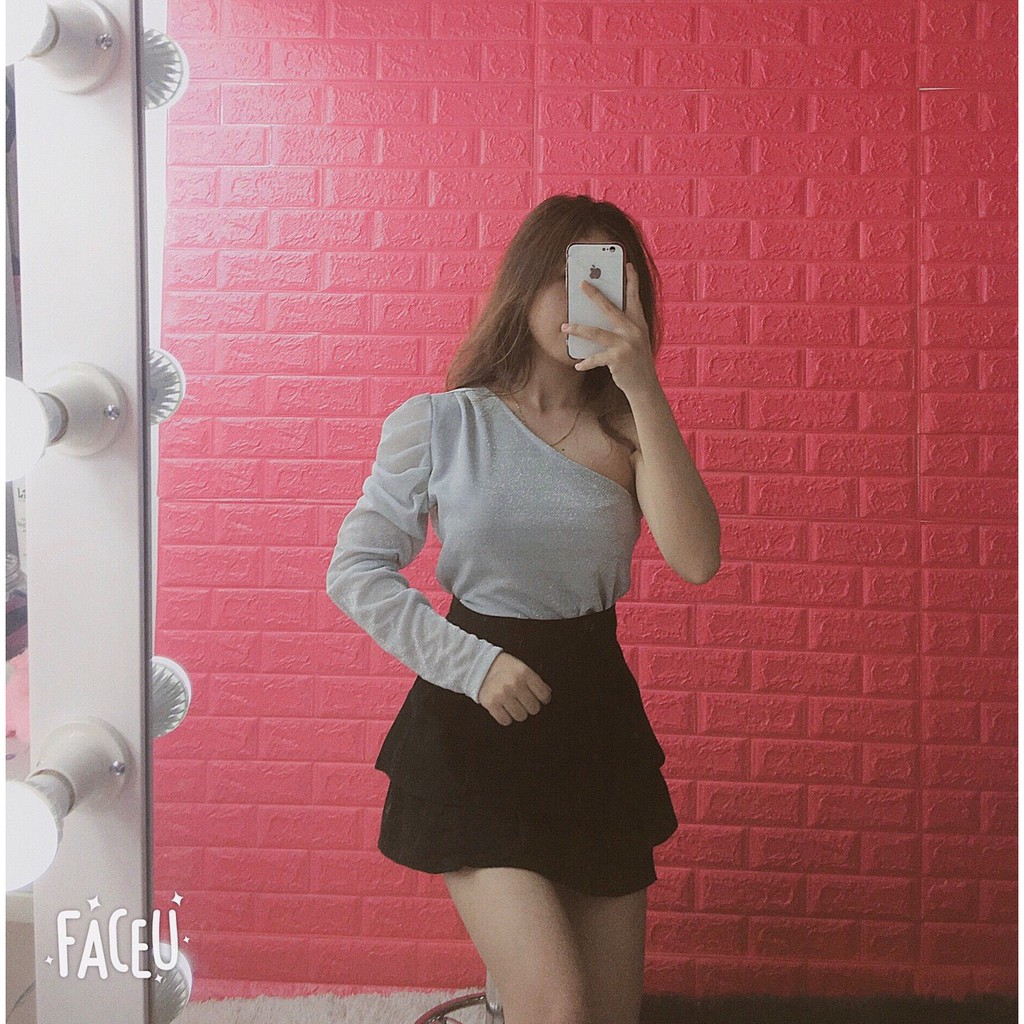 Áo kiểu nhũ 1 tay phồng bên xinh xinh cá tính sexy