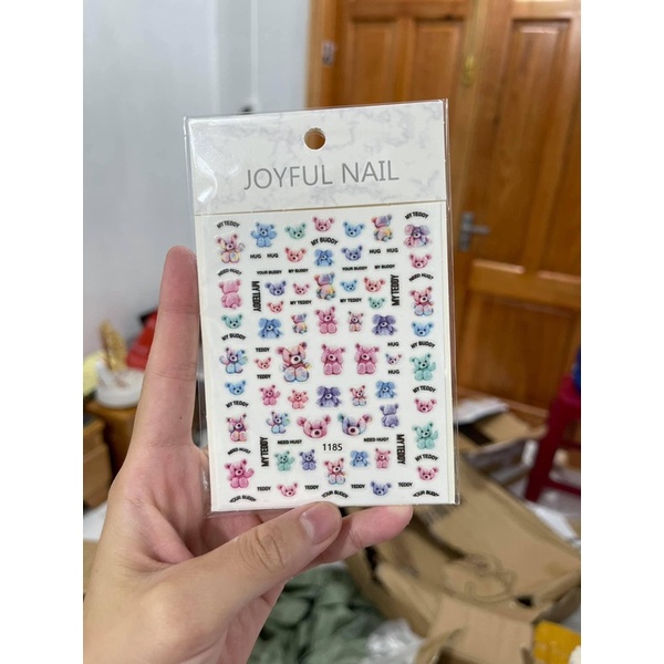 Stick gấu sticker nail miếng dán móng tay siêu kute
