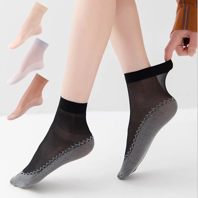 Vớ Nhung Mỏng Trong Suốt Thoáng Khí Chống Trượt Dành Cho Nữ