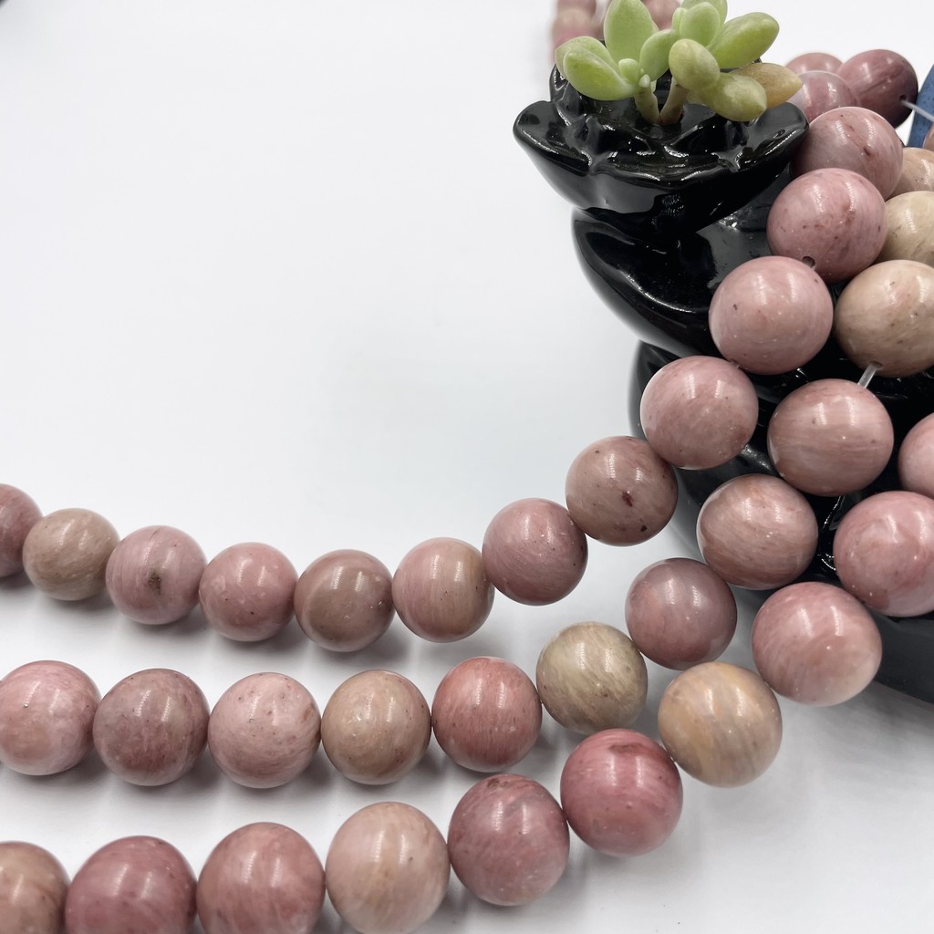 Chuỗi Hạt Đá Rhodochrosite Tự Nhiên 4-12mm Dùng Làm Đồ Trang Sức Thủ Công