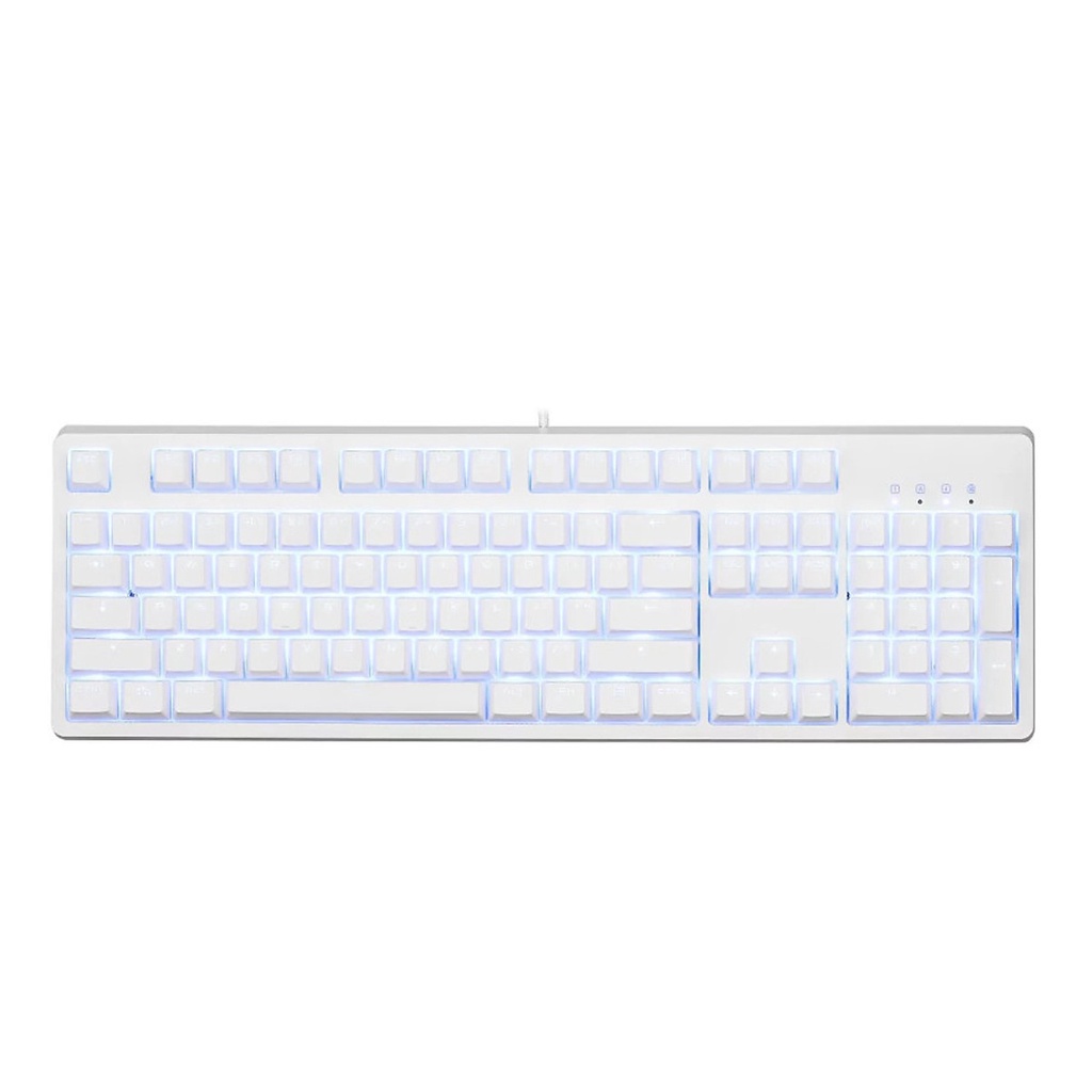 Bàn chím cơ E-Dra EK3104 Ice White - Màu trắng - Huano switch - Kết nối Type C - Led xanh