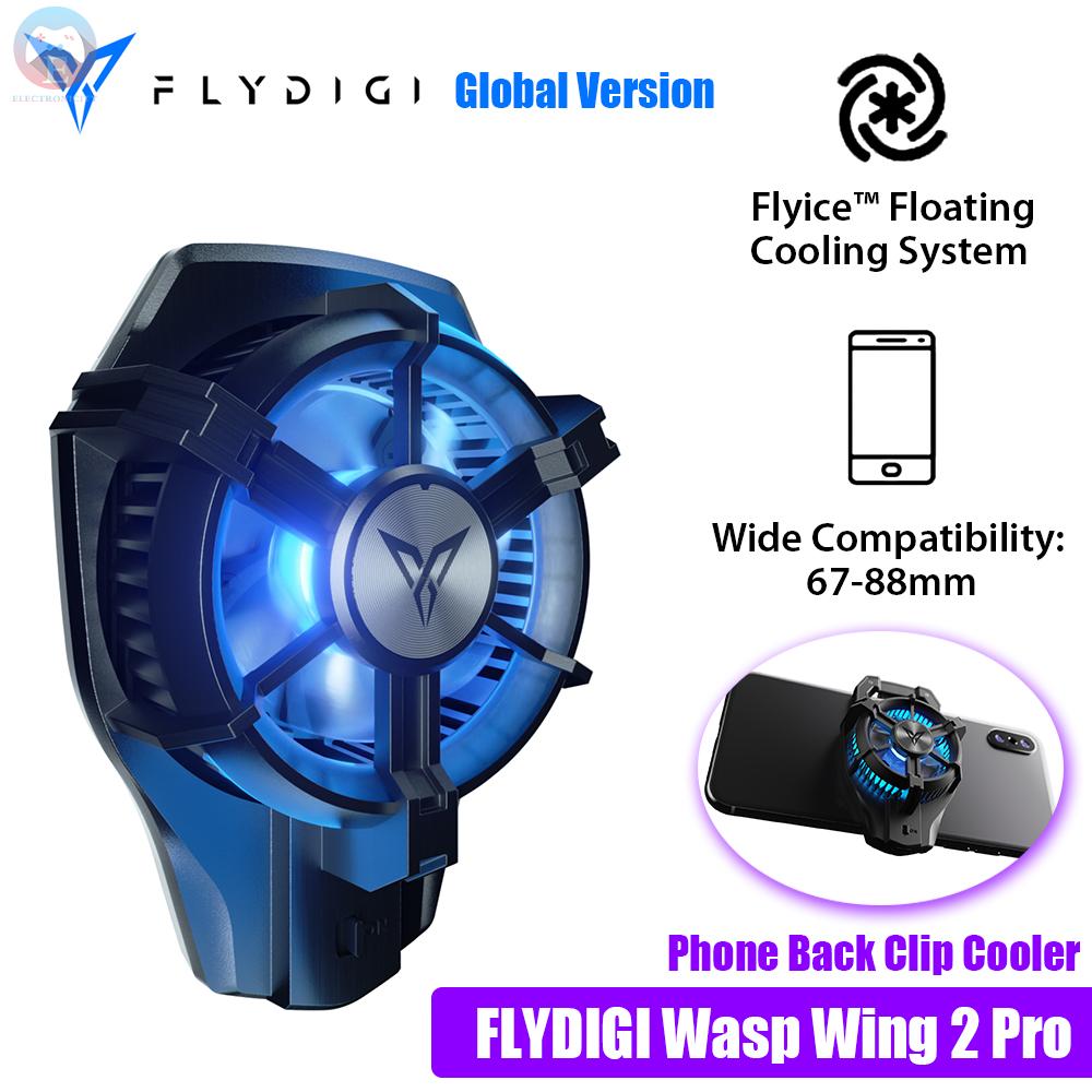 Ê FLYDIGI Wasp Wing 2 Pro Phone Back Clip Cooler Game Cooling 30dB Low Noise Stepless Cooling Radiator with Dazzling Light 67-88mm for Multi-size Phones Xiaomi/iPhone/Samsung