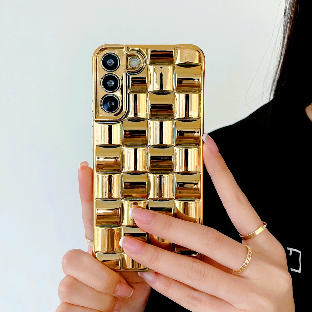 Ốp Điện Thoại TPU Mềm Họa Tiết Dệt Kim 3D Sang Trọng Cho Samsung Galaxy S22 Ultra S21 Plus S21 Ultra