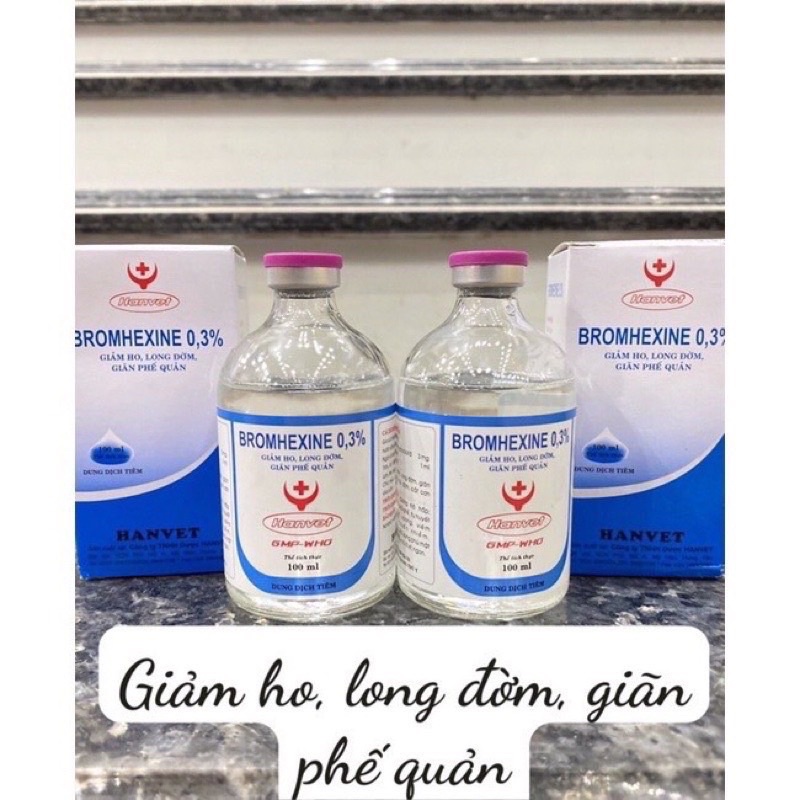 1 lọ BROMHEXIN 0,3% trâu bò lợn gà chó mèo