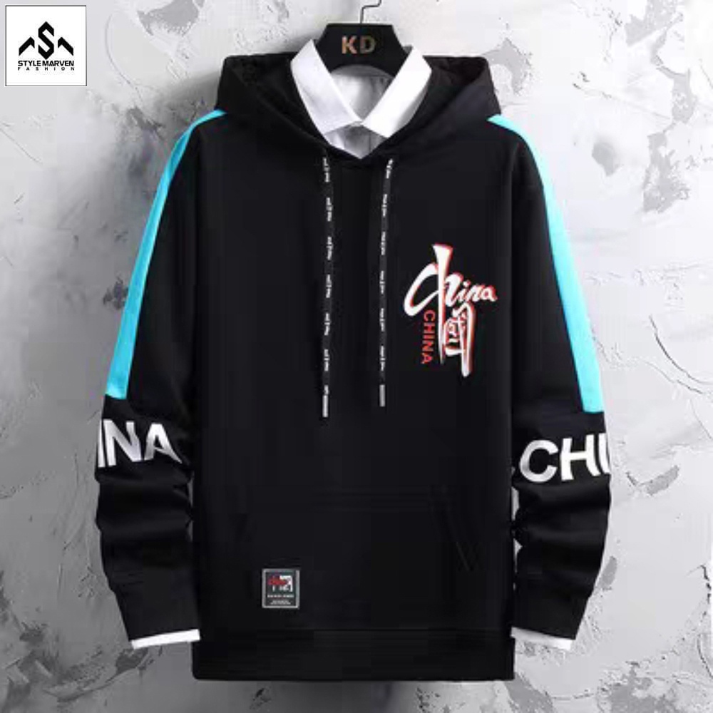 Áo Hoodies nỉ nam dài tay STYLE MARVEN in phối chữ CHINA - AO TOP NAM 90000202C