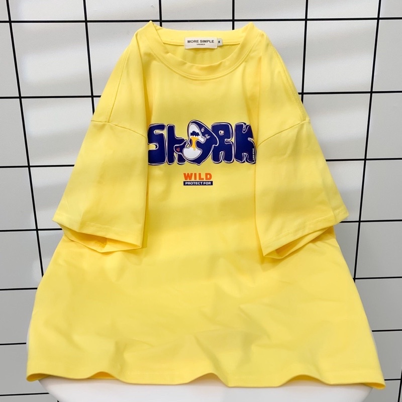 lÁo Thun Tay Lỡ Unisex SHARK Vải Tici Form Rộng - 84unisex