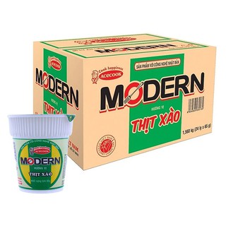 Thùng 24 Mì Modern Lẩu Thái Tôm/ Thịt xào (65G x 24 Ly)