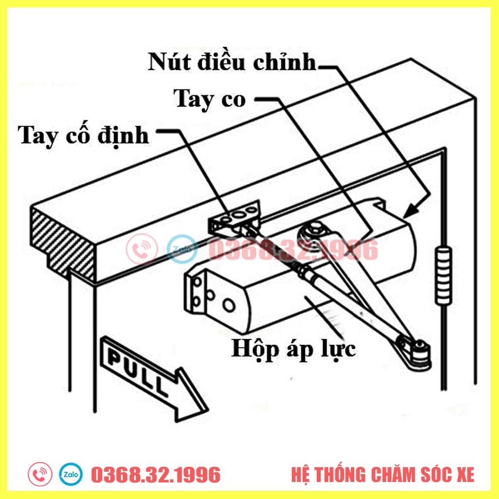 Tay co thủy lực - tay đẩy thủy lực - Tay đẩy hơi cửa ra vào 051