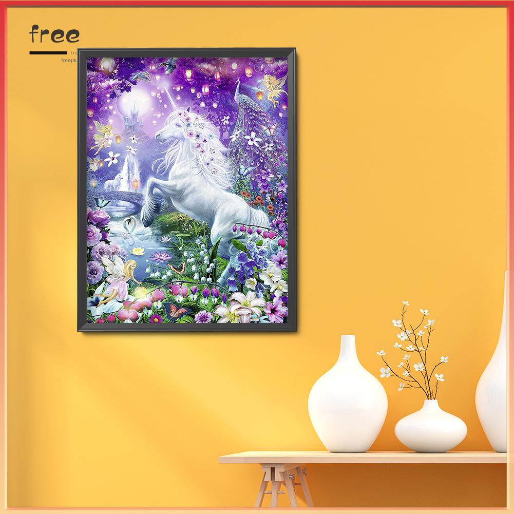 Tranh đính đá treo tường trang trí nội thất hình ngựa tuyệt đẹp 5D DIY