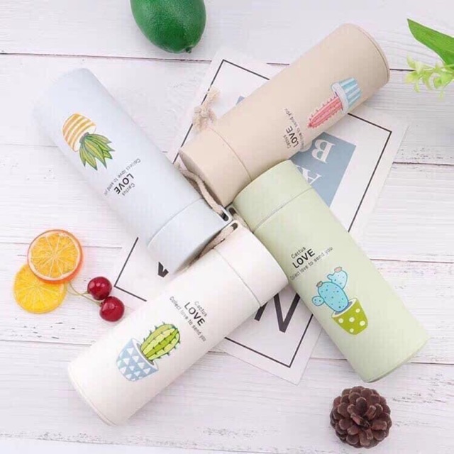 Combo 4 Bình giữ nhiệt có ruột thủy tinh đúng tích 400ml
