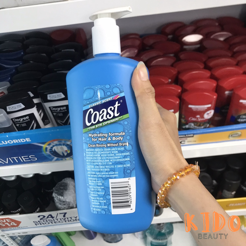 Sữa tắm gội nam Coast Hair & Body Wash Classic 946ml / Sữa tắm Coast Mỹ 532ml