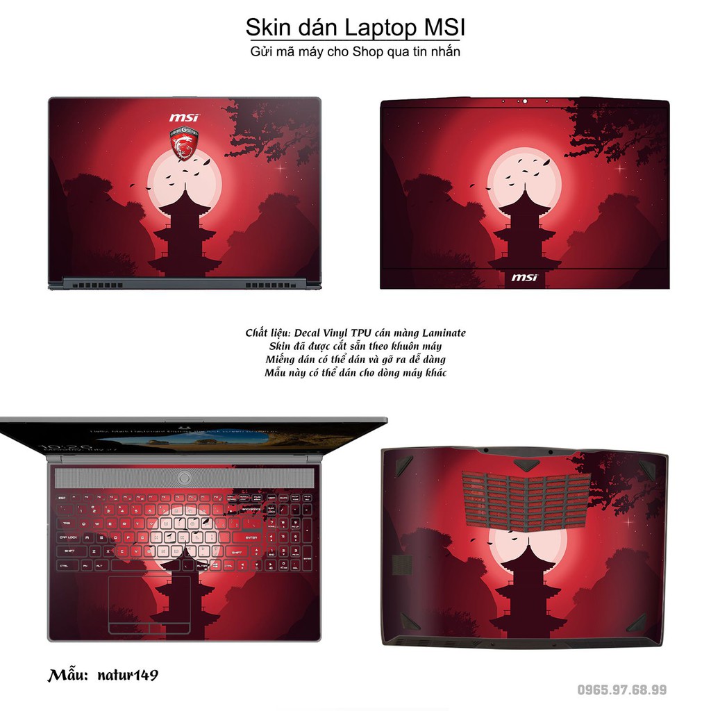 Skin dán Laptop MSI in hình thiên nhiên nhiều mẫu 6 (inbox mã máy cho Shop)