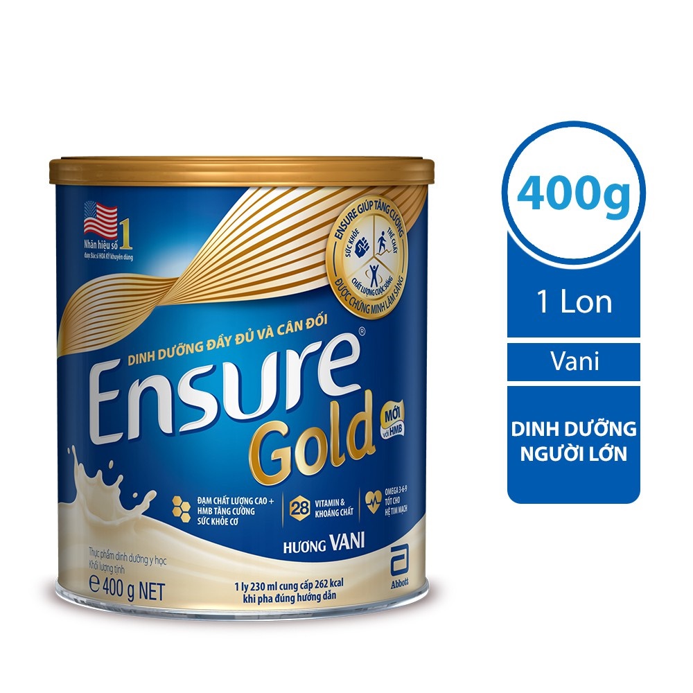 Sữa bột Ensure Abbott Vani (HMB) 400g dinh dưỡng đầy đủ và cân đối