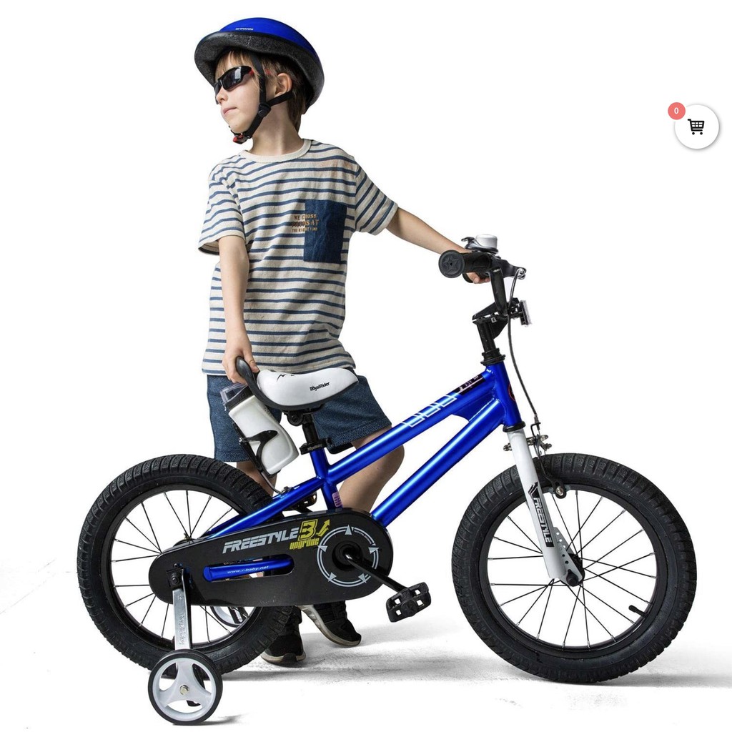 Size 16&quot; Xe đạp trẻ em Royal Baby Free Style màu xanh ( Royalbaby - xe đạp cho bé )