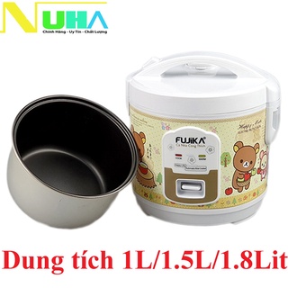 Nồi Cơm Điện 1L/1.5L/1.8L Fujika Công Suất 400W Lồng Men Chống Dính Cho 2,3 Người Ăn, mẫu ngẫu nhiên tùy đợt nhập