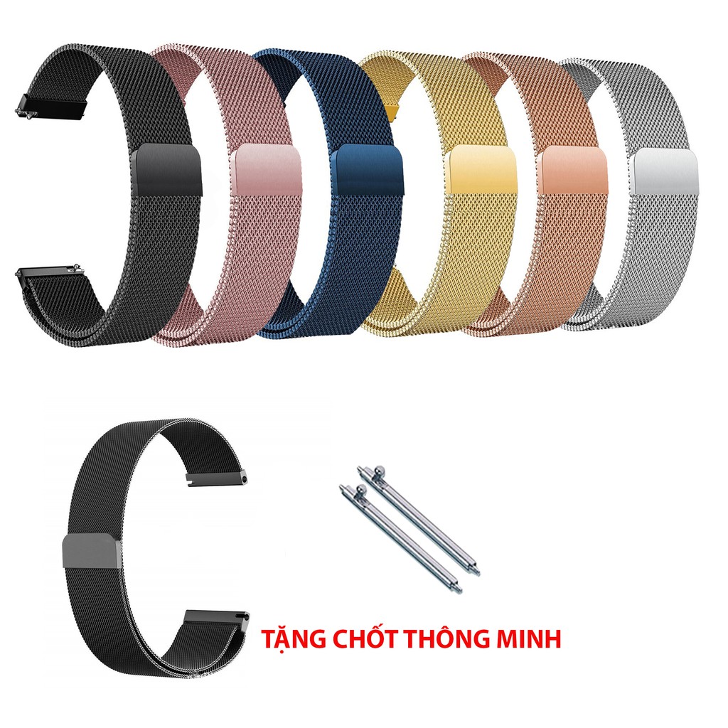 [Đủ size] Dây đồng hồ thép lưới khóa nam châm milanese loop 12 14 16 18 20 22 24mm