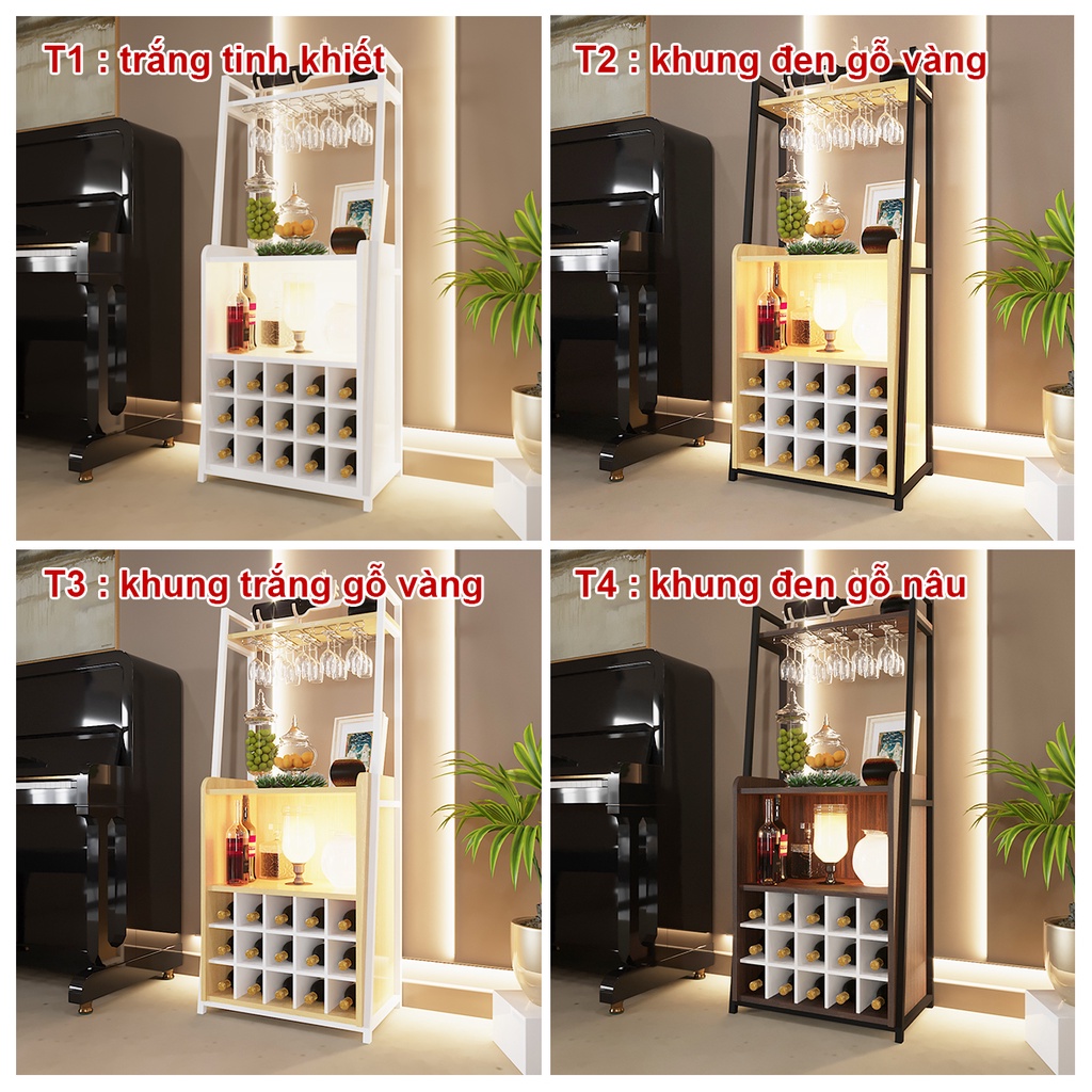 Tủ Rượu KR4000 DMAXX Hiện Đại, Kệ Trưng Bày,Chịu Lực Tốt, Tặng Kèm Bộ Giá Treo Ly