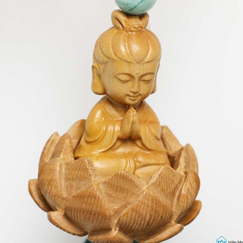 Dây treo xe ô tô phong thủy hình Phật gỗ - Dây treo xe Phật Quan Âm bình an, may mắn - Hiên Nhà