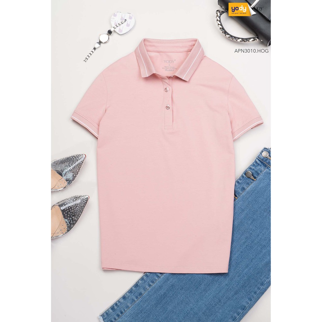 Áo Thun Polo Nữ YODY Vải Cotton Pima Cao Cấp Thoáng Mát Chuẩn Form - Mã SP: APN3010