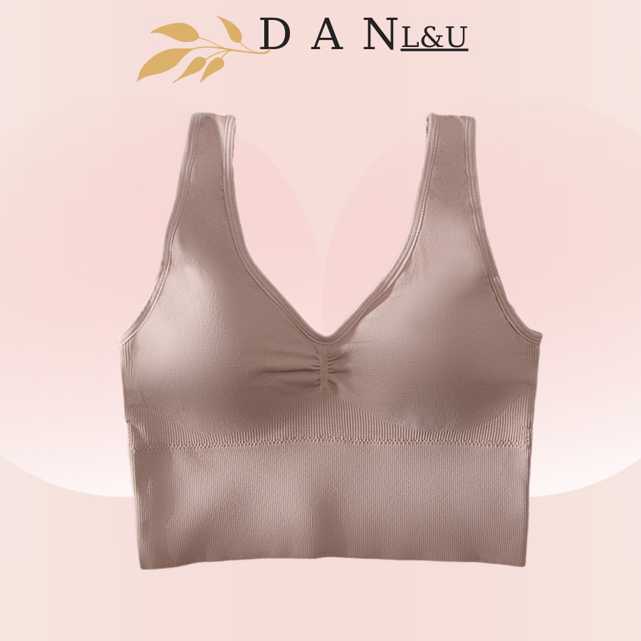 Áo Ngực Croptop Cotton Co Dãn 4 Chiều Thoải Mái Cổ Xẻ Quyến rũ DAN L&amp;U 6520