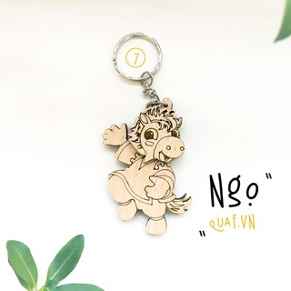 Móc khóa gỗ 12 con giáp