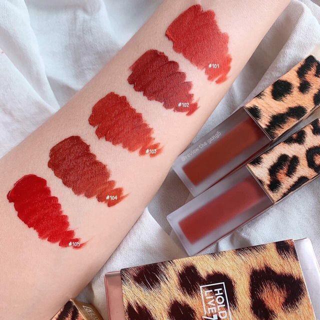 Son Kem Mịn Lì Da Beo  HOLDLIVE Leopard Texture Matte Lip