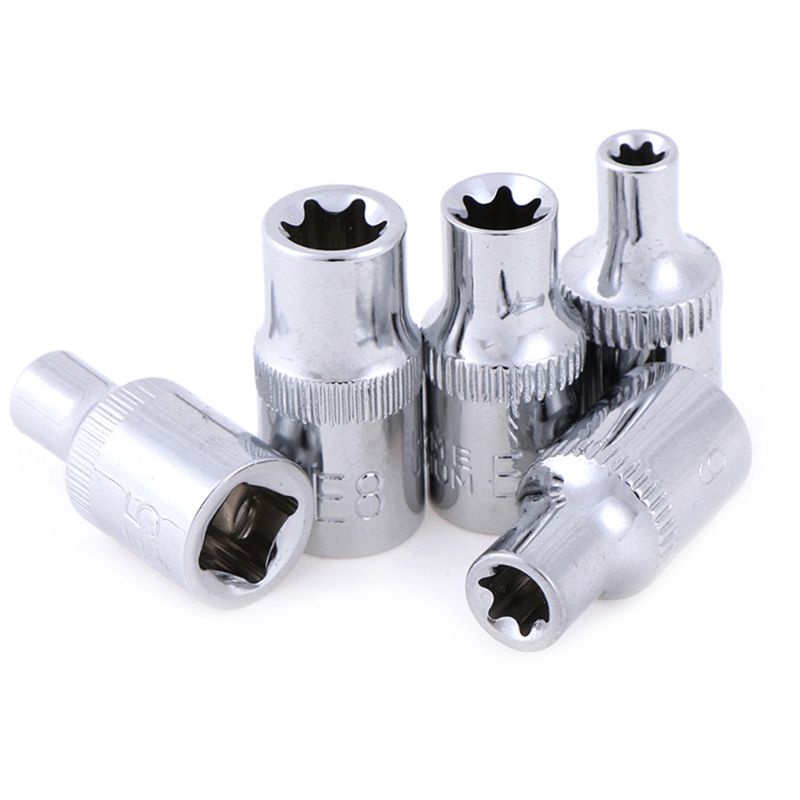 Aoto Torx Bộ Ổ Cắm Ngôi Sao &amp; Bit Male Female E Với Dụng Cụ Torx Mô Men Xoắn Mở Rộng Động Cơ