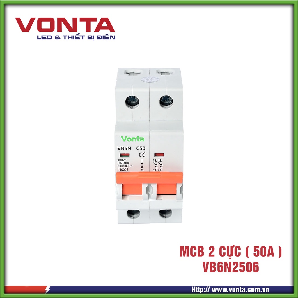 MCB 2P 50A 6kA