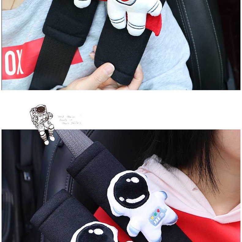 Car Safety Belt Shoulder Pad Cover Cartoon Cute Astronaut Car Safety Belt Anti-Strangulation Protective Case Car Interior Ornaments Auto department store supplies