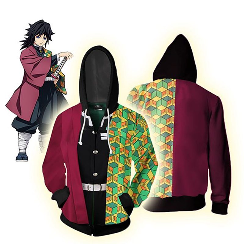 Anime Demon Slayer Kimetsu no Yaiba Hoodies Cosplay Sweatshirt Hooded Jacket