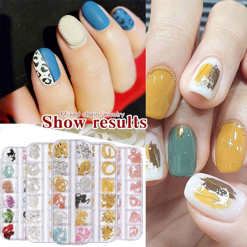 Hộp 12 Ngăn Đựng Hạt Cườm Trang Trí Móng Tay