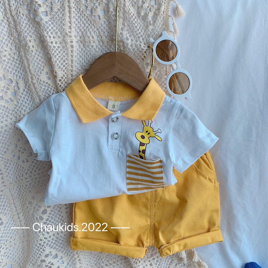 SALE BỘ CỘC TAY ÁO COTON TÀU QUẦN KAKI SIÊU MỀM MỊN CHO BÉ TRAI(SHUOU)