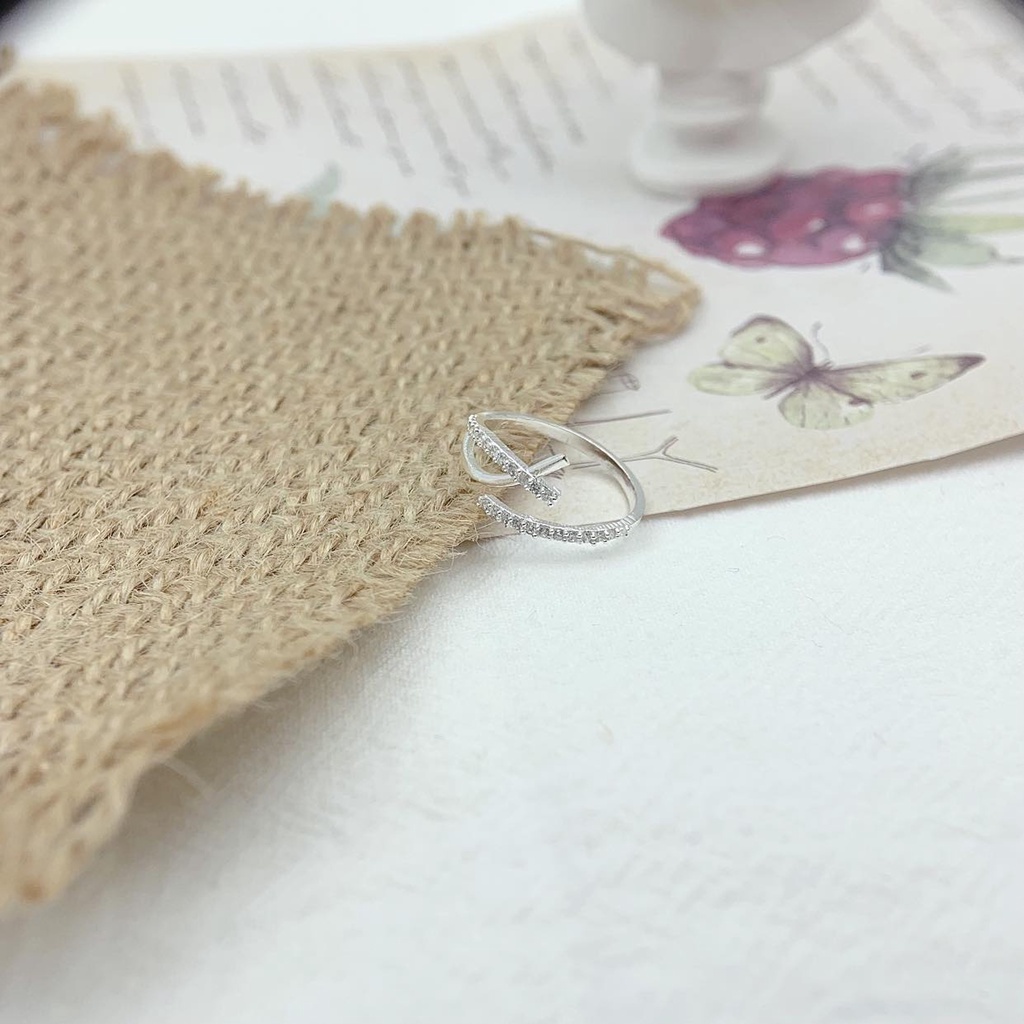 Nhẫn bạc nữ PANSY freesize, nhẫn đính đá chuẩn bạc ta 925 cao cấp