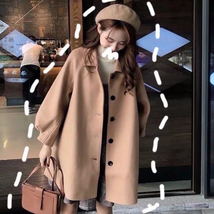 Áo Dạ nữ hàng quảng châu cao cấp, thiết kế theo phong cách hàng quốc,  hàng 2 lớp dày, sẵn 2 màu đen vs nâu (tay bồng) | BigBuy360 - bigbuy360.vn