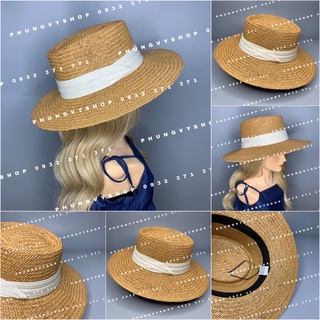 Mũ cói gaucho panama dây xếp- nón cói cao cấp