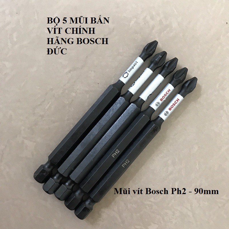 Bộ 5 Mũi Vít Bosch ph2 - 90mm